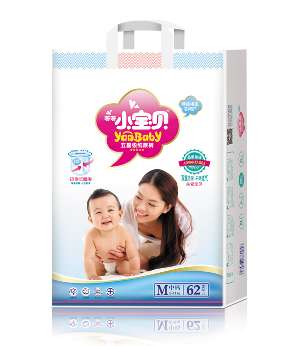 呀呀小寶貝嬰兒紙尿褲大包M碼62片