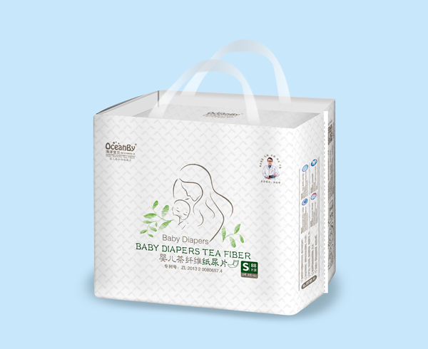 海洋寶貝嬰兒茶纖維紙尿片S碼88片-大包