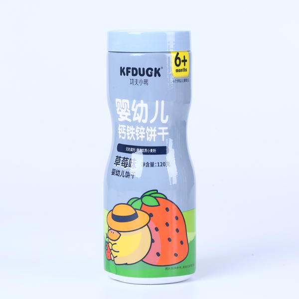 功夫小鴨嬰幼兒鈣鐵鋅餅干 草莓味