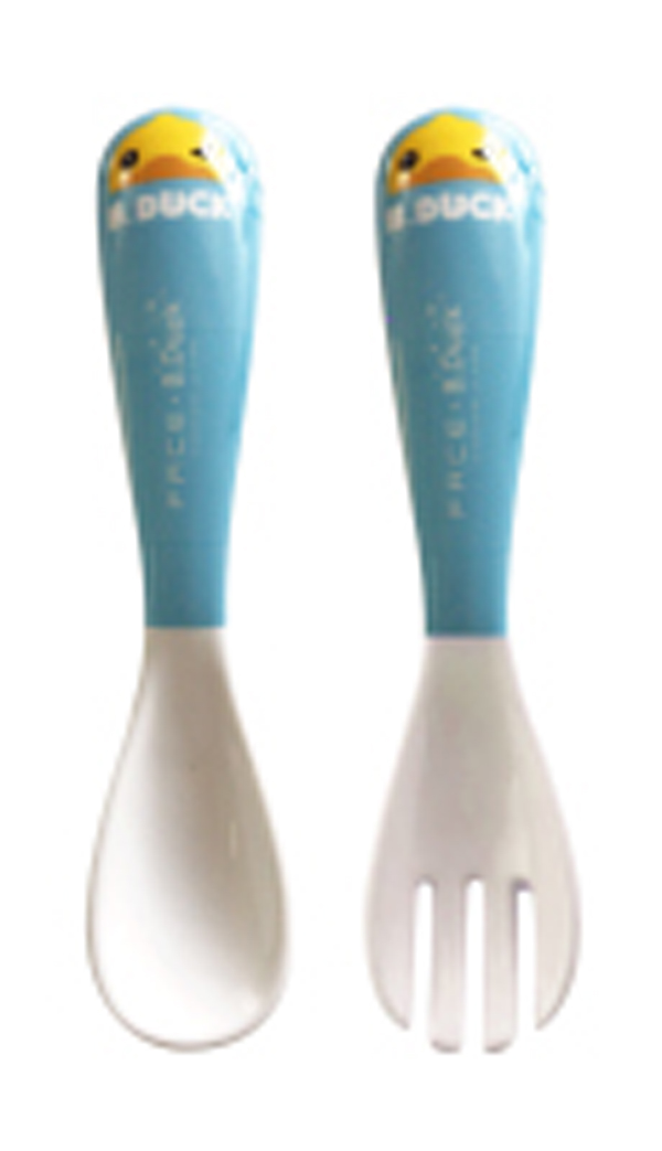 小黃鴨三格抗菌套裝白色 刀叉