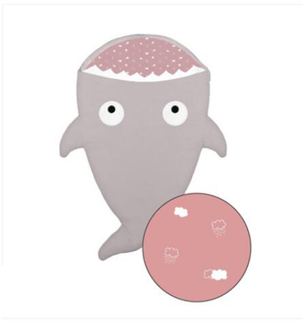 西班牙baby bites 鯊魚睡袋 灰色粉云朵.jpg 西班牙baby bites 鯊魚睡袋 灰色粉云朵.jpg