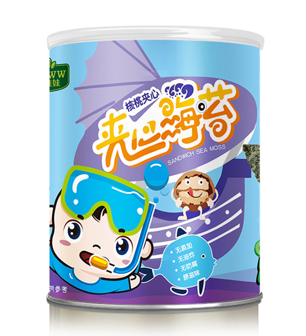 好娃娃核桃?jiàn)A心海苔 桶裝