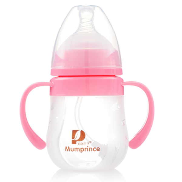 媽咪王子硅膠寬口自動(dòng)吸140ml奶瓶 粉色