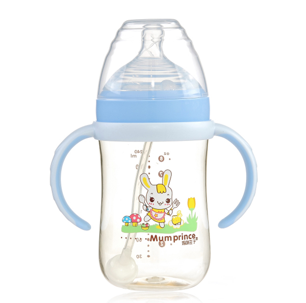 媽咪王子中口徑PPSU自動(dòng)吸240ml奶瓶 藍(lán)色