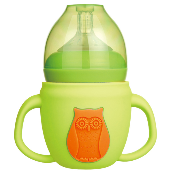 新優(yōu)怡硅膠保護層玻璃奶瓶 綠色 小