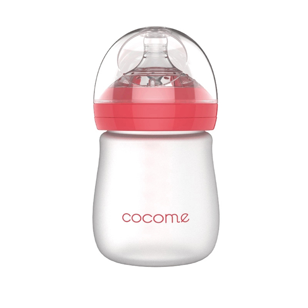 可可萌新生兒防爆感溫奶瓶 紅色
