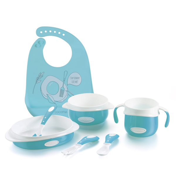 可可萌親子餐具 藍色