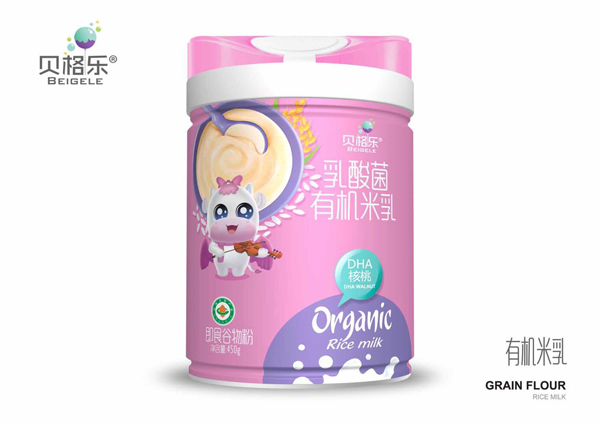 貝格樂乳酸菌有機米乳-DHA核桃 聽裝