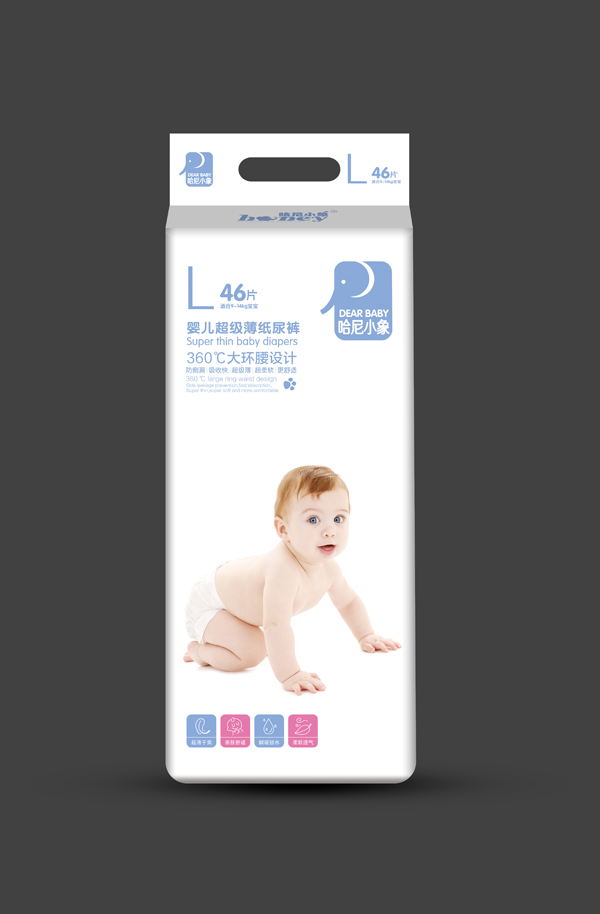 哈尼小象嬰兒超級(jí)薄紙尿褲 L46片