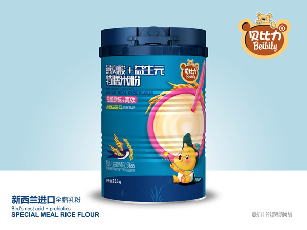貝比力燕窩酸+益生元特膳米粉-細膩原味+高鐵