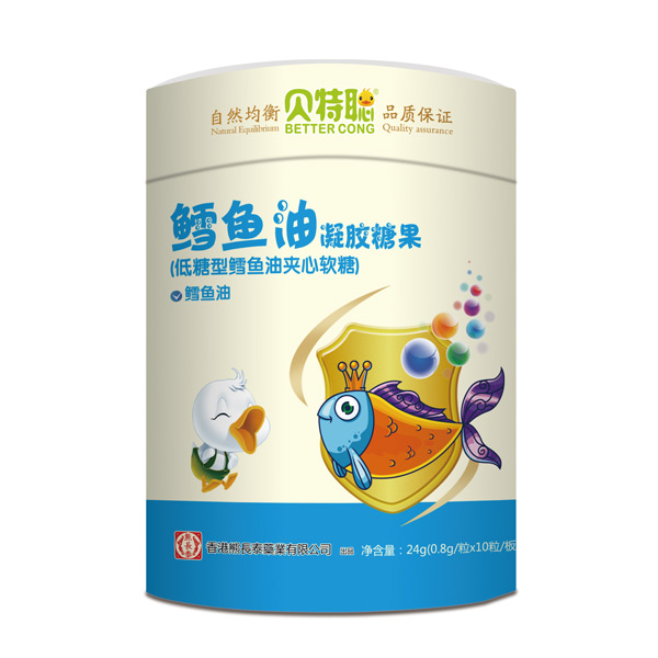 熊長(zhǎng)泰貝特聰鱈魚(yú)油凝膠糖果