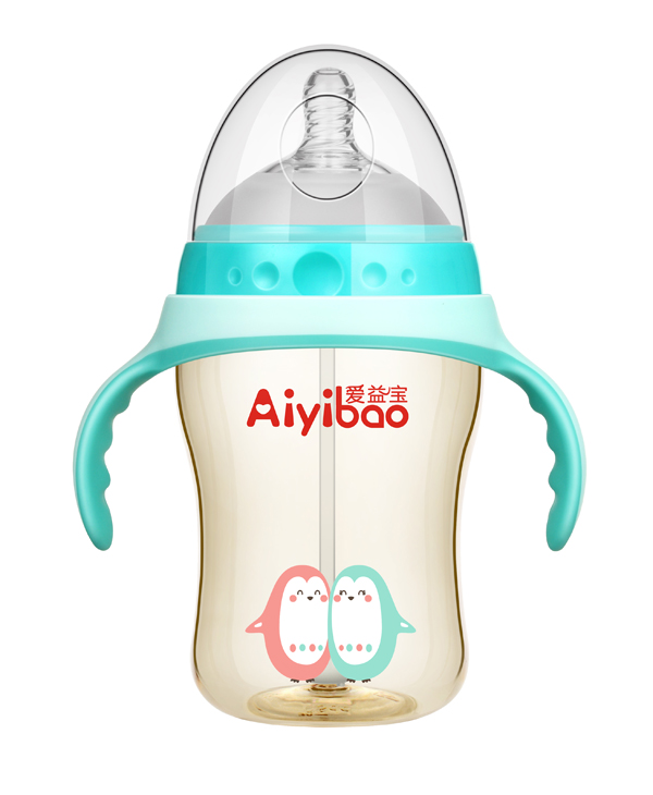 愛益寶廣口有柄自動PPSU奶瓶 藍色