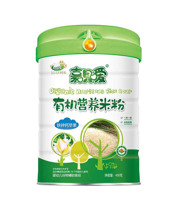 嘉唄噯有機(jī)營(yíng)養(yǎng)米粉聽(tīng)裝 鐵鋅鈣蘋(píng)果
