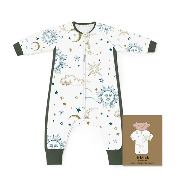 yikyak四層紗布長(zhǎng)袖分腿睡袋(側(cè)拼款) 擁抱太陽(yáng)的月亮.jpg
