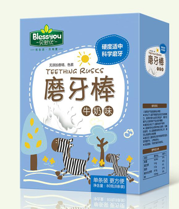貝熙優(yōu)牛奶味磨牙棒 盒裝