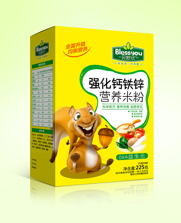 貝熙優(yōu)強(qiáng)化鐵鋅鈣營(yíng)養(yǎng)米粉 盒裝225克(DHA益生元)