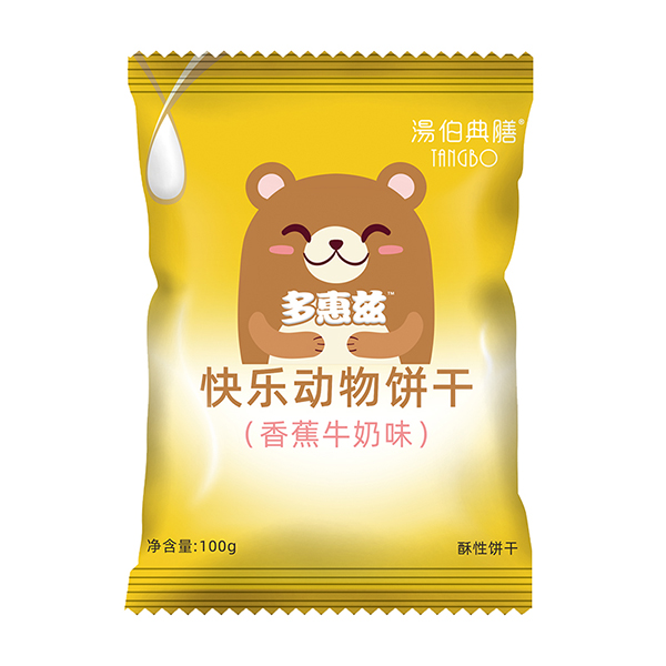 湯伯典膳快樂動(dòng)物餅干(香蕉牛奶味)袋裝100g
