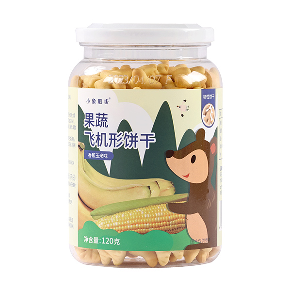 小象散步果蔬骨頭飛機(jī)形餅干-香蕉玉米味