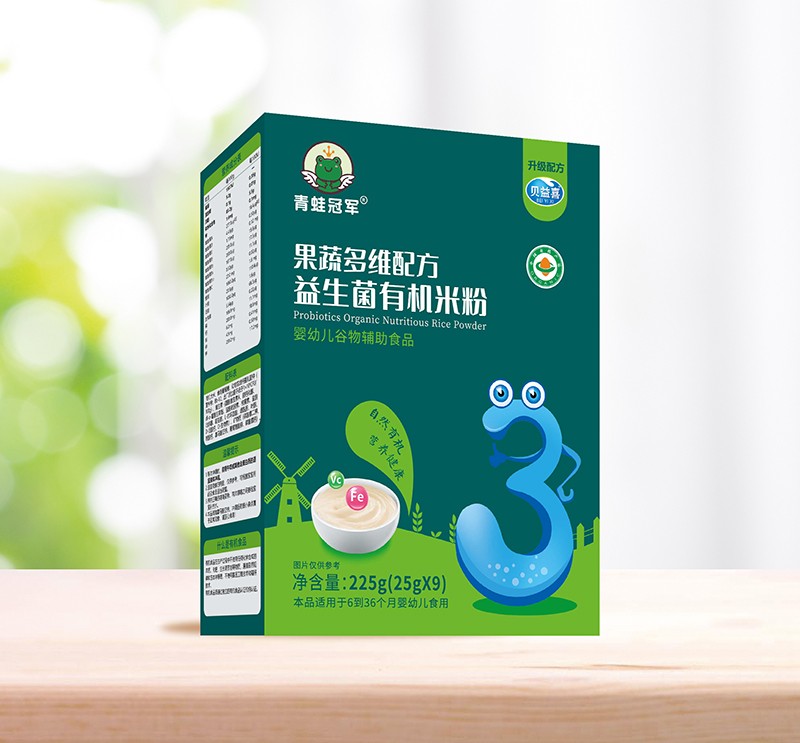 青蛙冠軍果蔬多維配方益生菌有機米粉盒裝