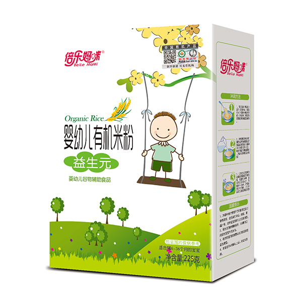 倍樂(lè)媽咪嬰幼兒有機(jī)米粉-益生元盒裝