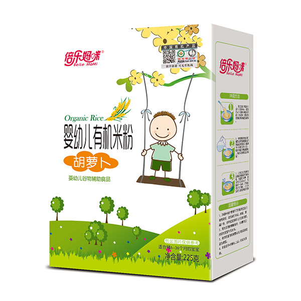 倍樂(lè)媽咪嬰幼兒有機(jī)米粉-胡蘿卜盒裝