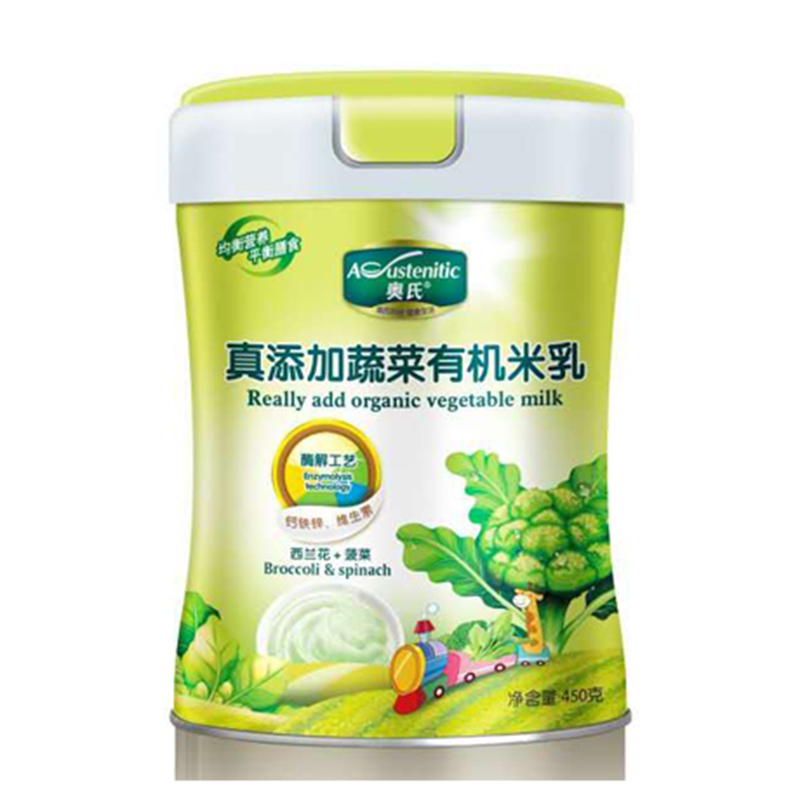 奧氏真添加菠菜西蘭花有機米乳 西蘭花+菠菜 450