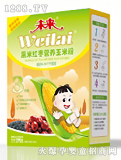 未來牌黑米紅棗營(yíng)養(yǎng)玉米粉3段375g