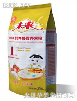 未來(lái)牌DHA草莓牛奶營(yíng)養(yǎng)米粉1段336g