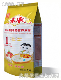 未來(lái)牌DHA草莓牛奶營(yíng)養(yǎng)米粉1段336g