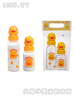 黃色小鴨造型彩色奶瓶組