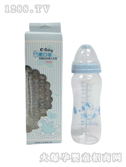 寬口徑高硼硅玻璃大奶瓶280ML