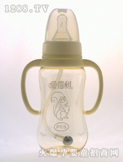 帶柄自動(dòng)PES奶瓶180mL松鼠