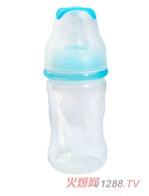 親恩4安標(biāo)口徑花型PP奶瓶（藍(lán)）