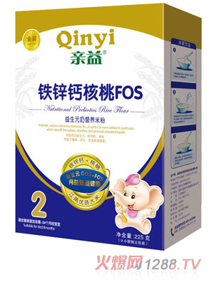 親益盒裝益生元鐵鋅鈣核桃奶營養(yǎng)米粉2段