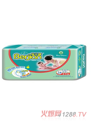 倍兒健中薄嬰兒紙尿褲24片中號(hào)