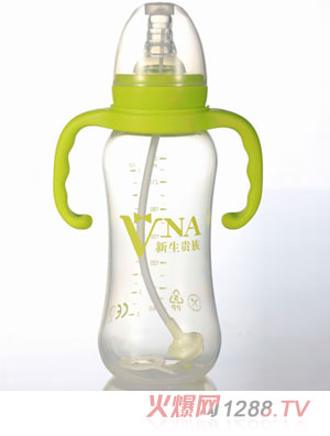 VNA綠盾240ml圓弧雙耳自動(dòng)PP奶瓶