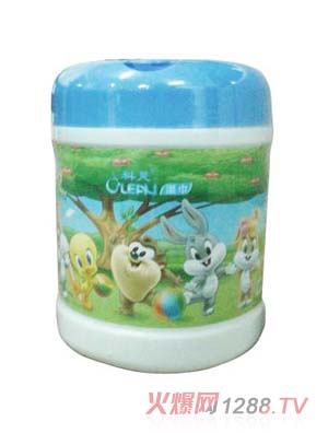 科靈桶裝清潔爽膚柔濕巾80片