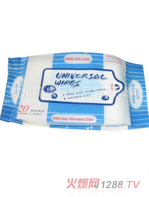 20片裝無酒精加厚清潔濕巾