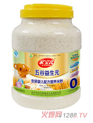 家寶氏五谷益生元營(yíng)養(yǎng)米粉0段桶裝