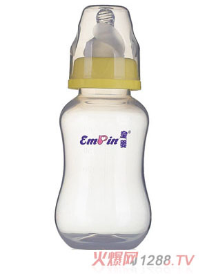 皇嬰標(biāo)口PP圓弧自動大奶瓶240ml黃色