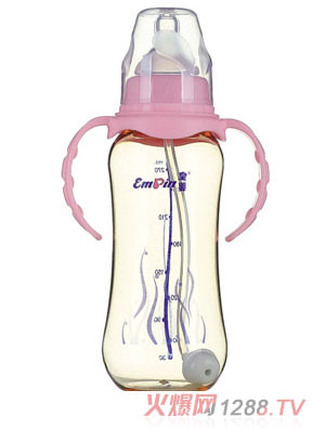 皇嬰PPSU標(biāo)口圓弧自動(dòng)奶瓶270ml粉色