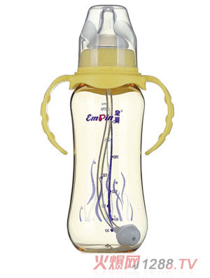 皇嬰PPSU標(biāo)口圓弧自動(dòng)奶瓶270m黃色