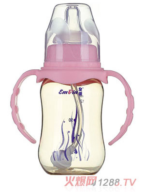 皇嬰PPSU標(biāo)口圓弧自動(dòng)奶瓶120ml粉色