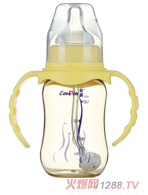 皇嬰PPSU標(biāo)口圓弧自動(dòng)奶瓶120ml黃色