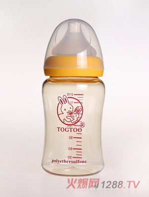 淘氣兔ppsu奶瓶210ml黃色