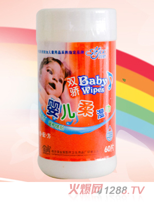 雙驕60片紅高桶嬰兒柔濕巾（紅）