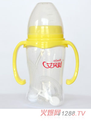 艾貝利PP寬口徑240ml帶柄奶瓶