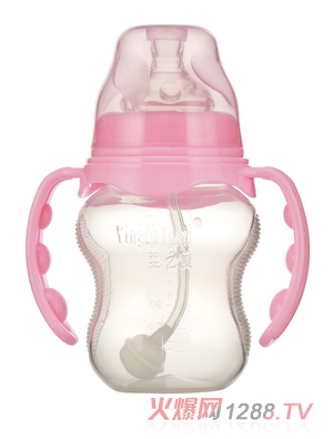 嬰之美寬口雙耳自動葫蘆PP奶瓶210ML粉色