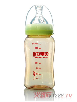 優(yōu)冠寶貝PPSU奶瓶240ml綠色
