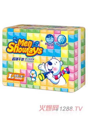 Menshowlays極薄干爽嬰兒紙尿褲L碼50片